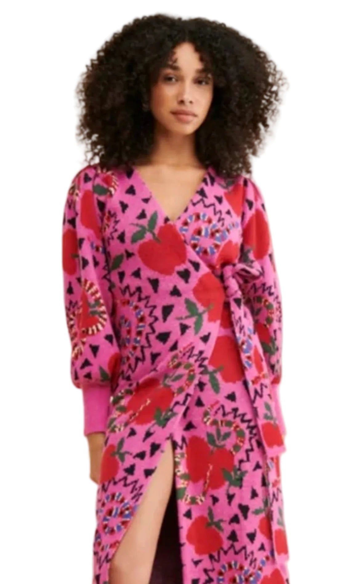 Farm Rio Pink Snake Fruit Sweater Dress Size Small