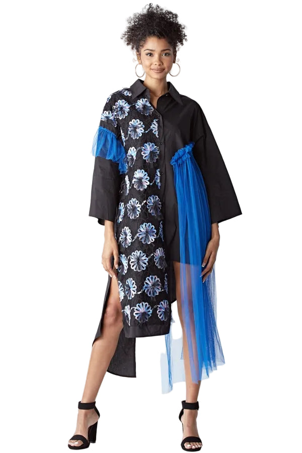 TOV Los Angeles Asymmetrical Shirt Dress Size 44 (US 14)