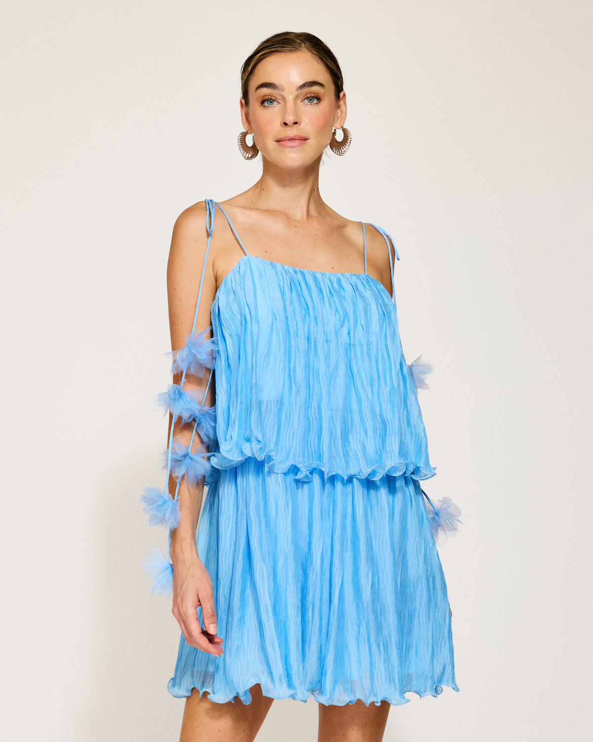 Line & Dot Blue Chara Mini Dress Size Small