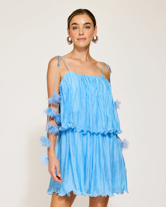 Line & Dot Blue Chara Mini Dress Size Small