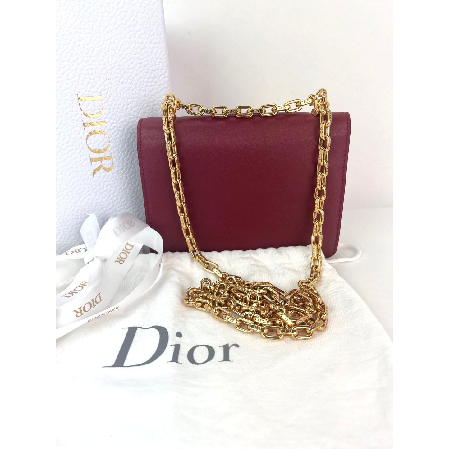 Christian Dior C'est Dior Mini Flap Burgundy Leather Shoulder Bag
