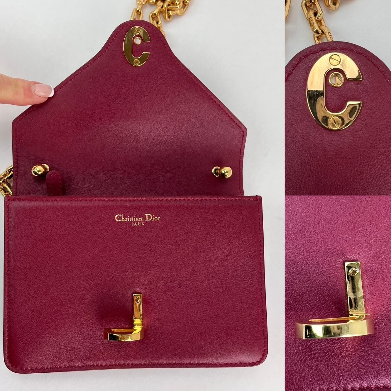 Christian Dior C'est Dior Mini Flap Burgundy Leather Shoulder Bag