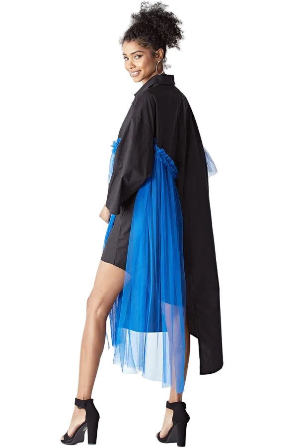 TOV Los Angeles Asymmetrical Shirt Dress Size 44 (US 14)