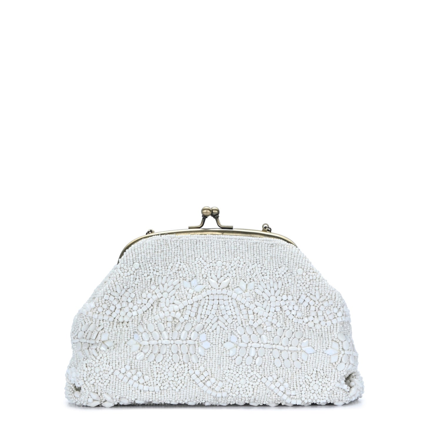 Akira Beaded Metal Frame Clutch
