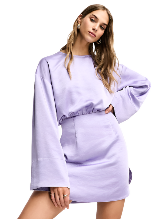 ASOS DESIGN Lilac Satin Mini Dress Size 8