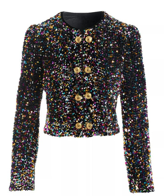 Boston Proper Sequin Crop Jacket Size Large