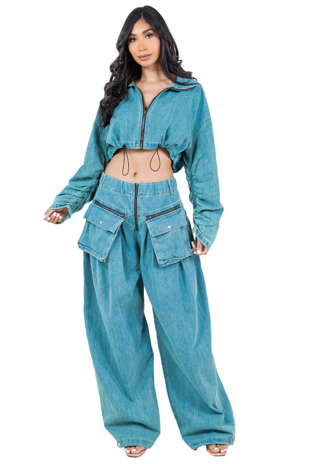Denim Two Piece Jacket and Pants