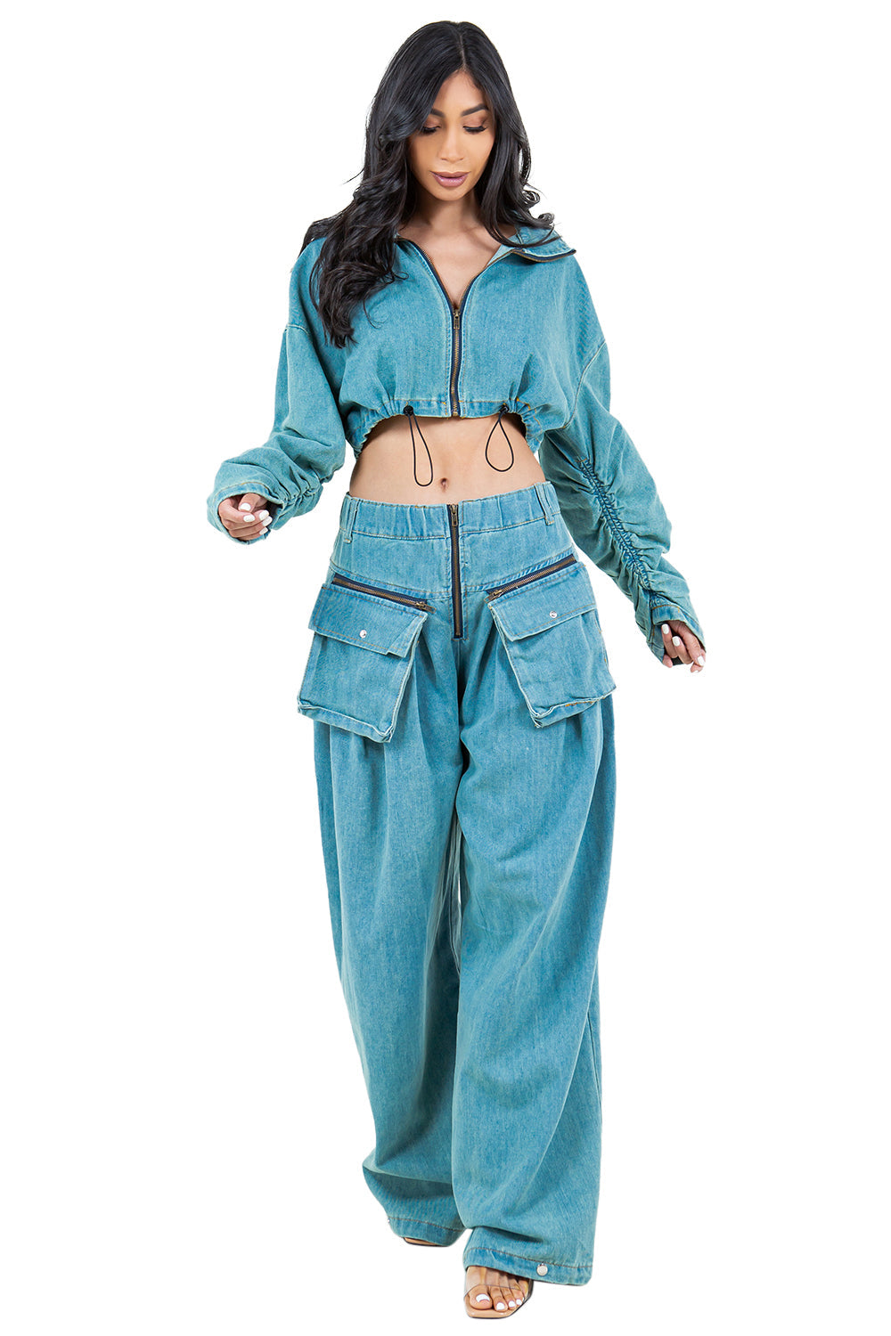 Denim Two Piece Jacket and Pants