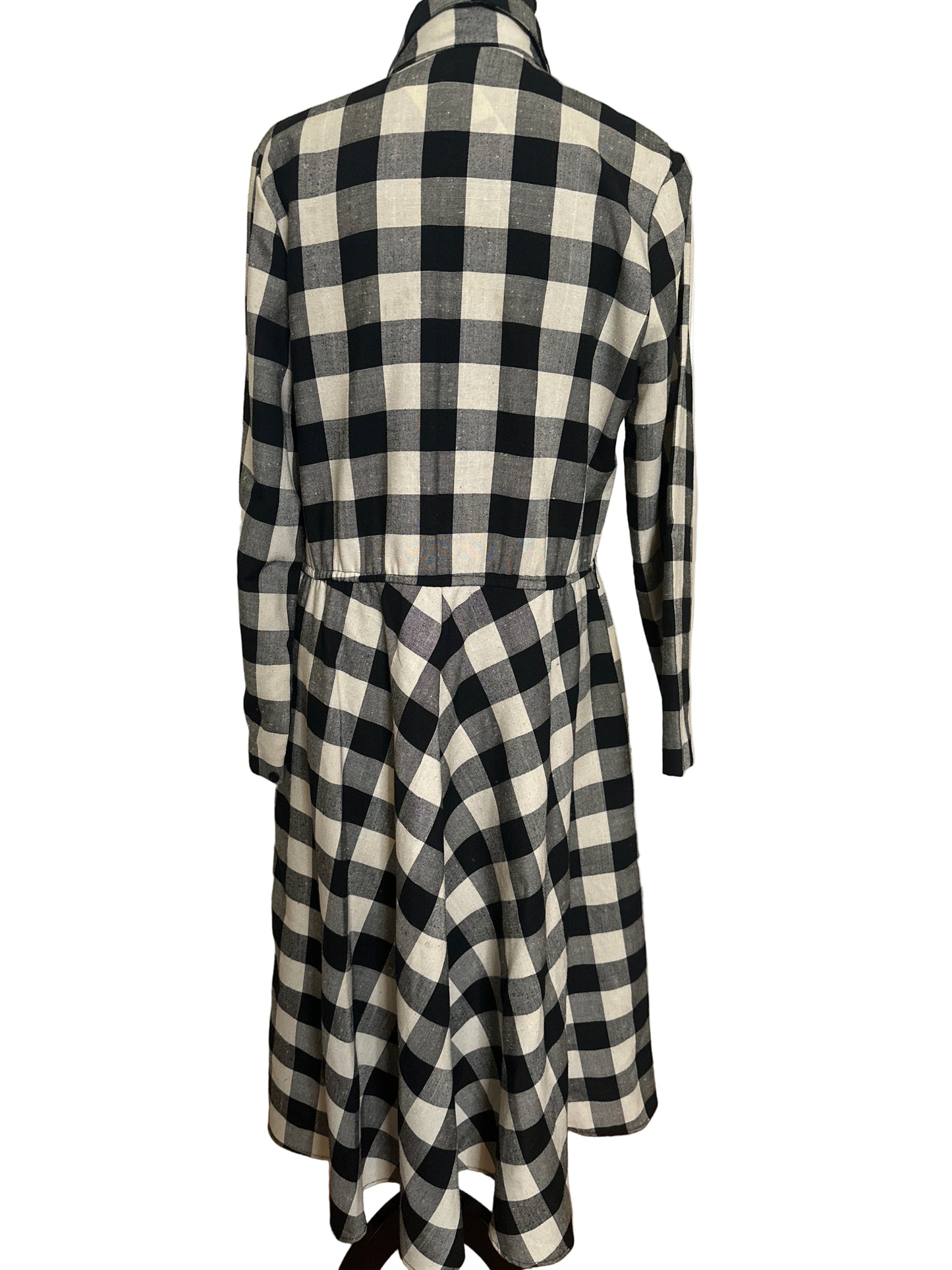 Lisa II Black Off White Checker Board Print Dress Size 14 (Fits Medium)
