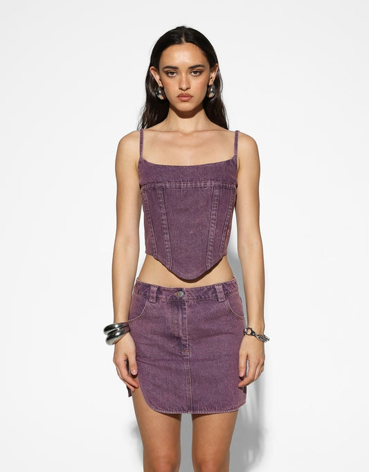 By Dyln Purple Acid Wash Two Piece Set Size Medium