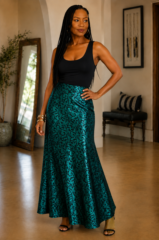 Peck & Peck Green Black Skirt Size 14