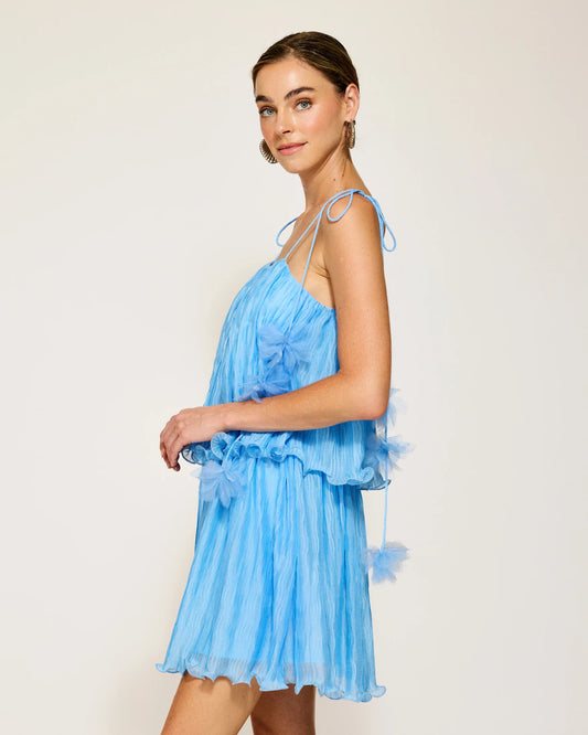 Line & Dot Blue Chara Mini Dress Size Small