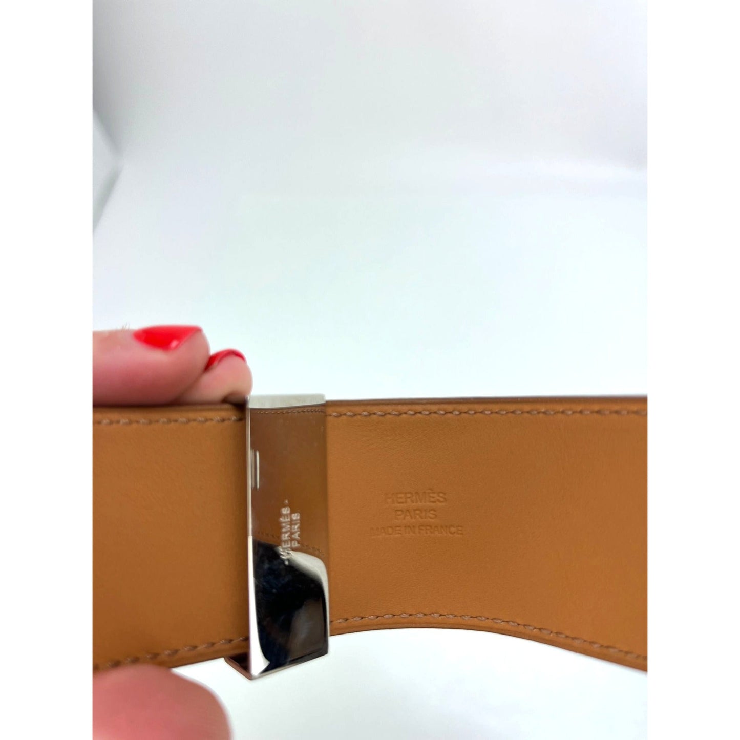 Hermes Leather COLLIER DE CHIEN CDC Rose Jaipur Epsom Bracelet