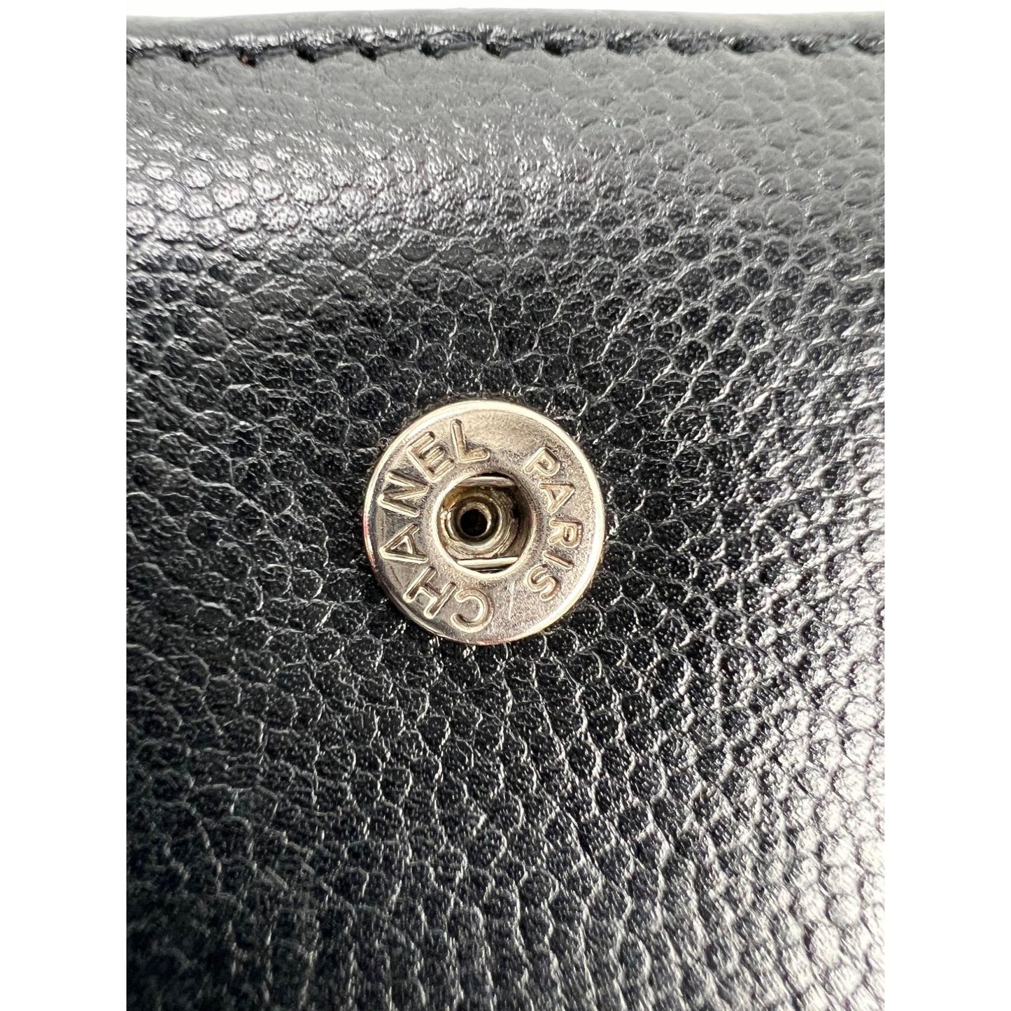 Chanel Caviar Timeless CC Zippered Pocket Black Wallet