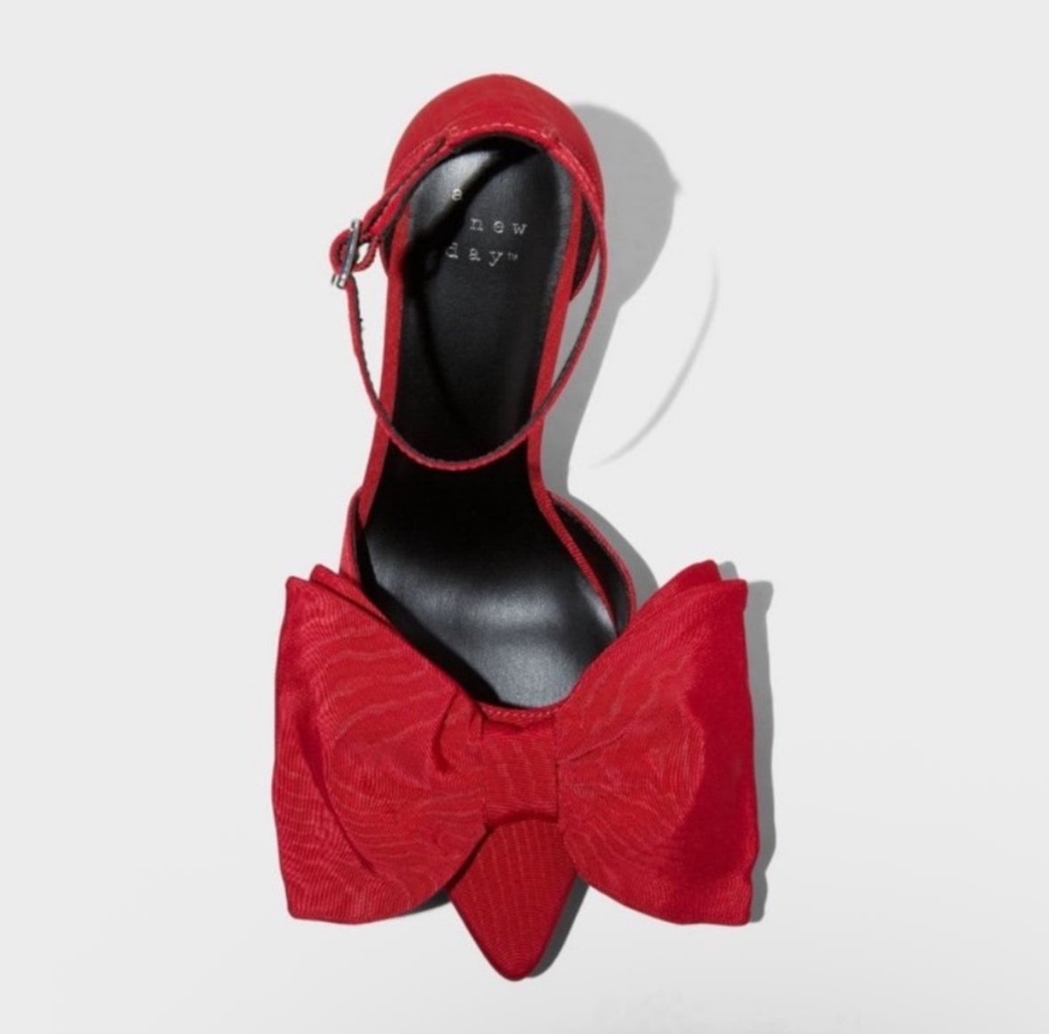 A New Day Red Bow Ankle Strap Shoes Size 10