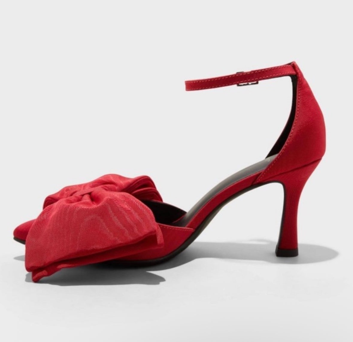 A New Day Red Bow Ankle Strap Shoes Size 10