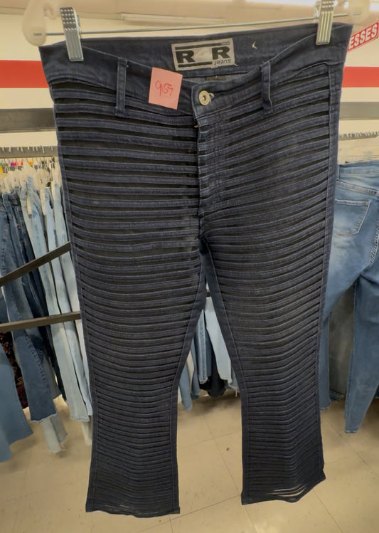 R4R Rave Sheer Stripes Jeans Size 7