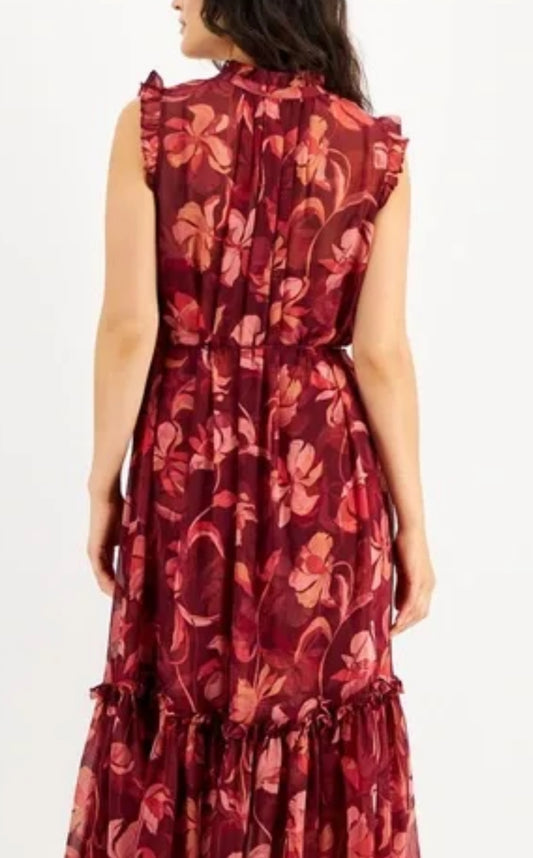 INC Floral Print Sheer Dress Size Medium