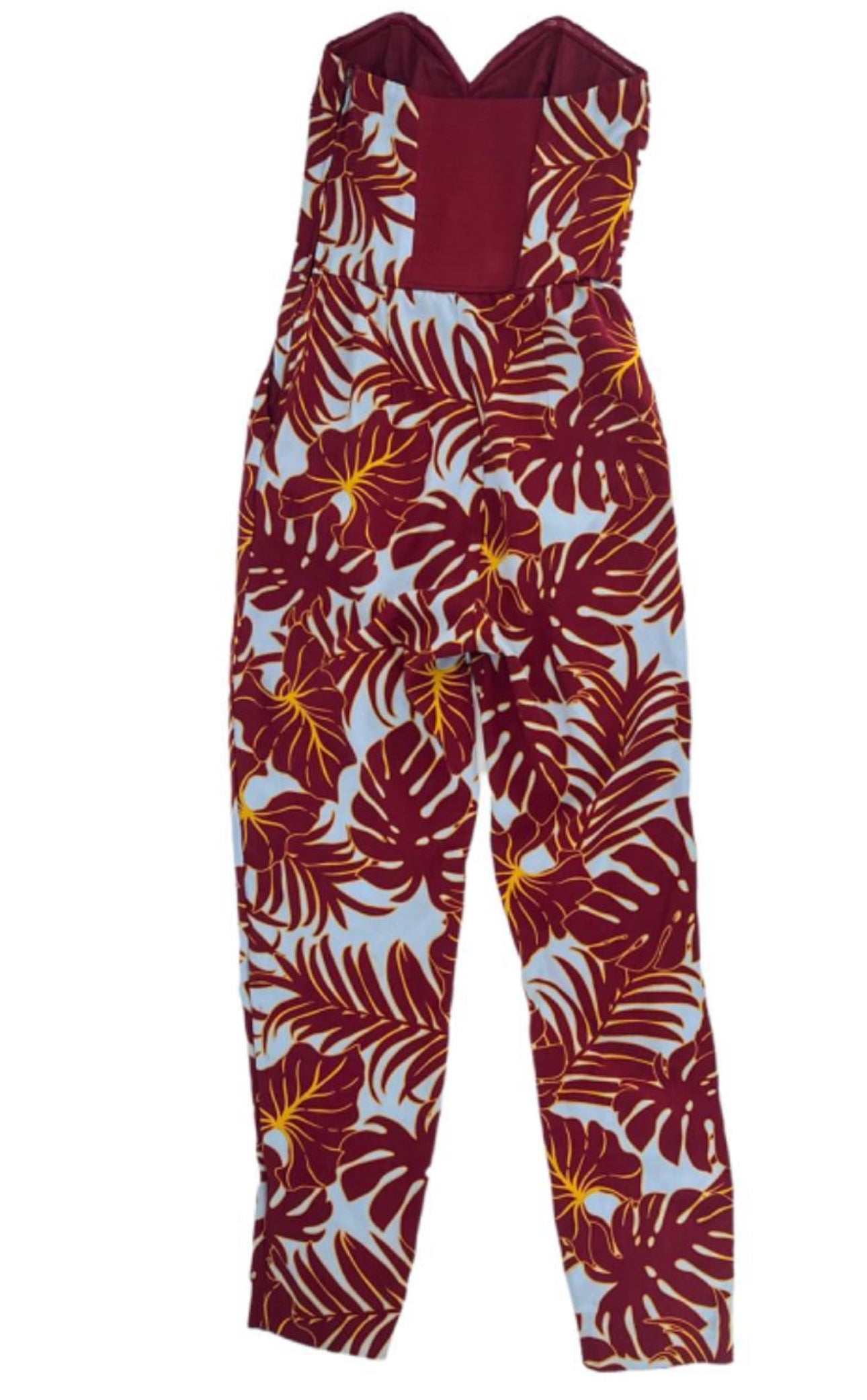 H&M Conscious Hawaiian Print Strapless Bustier Jumpsuit Size 6