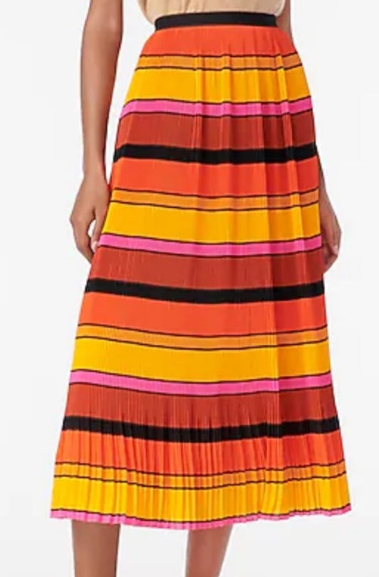 J CREW Pleated Midi Skirt Size 14