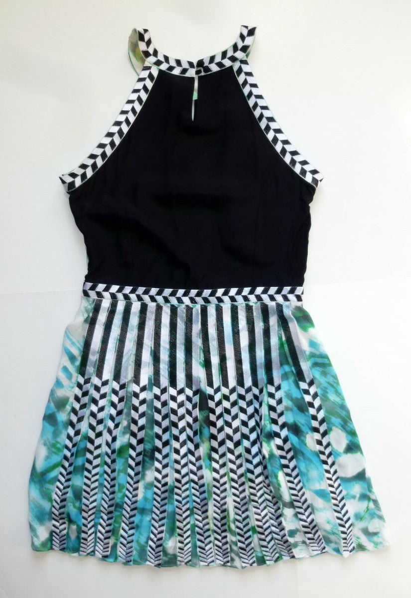 Parker Colorful Pleated Mini Dress size Large (Fits Small/Medium)