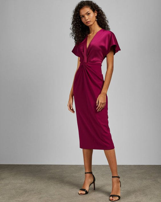 Ted Baker Ellame Wrap Over Bodycon Dress Size 4