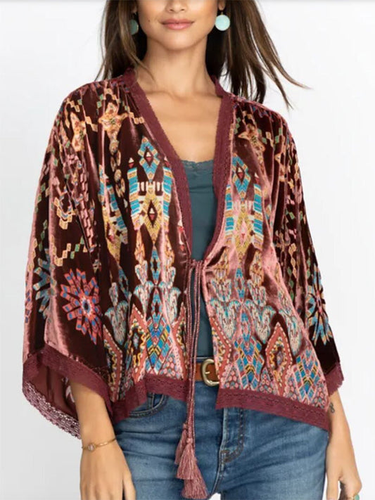 Johnny Was GEO Burnout Dazy Kimono One Size