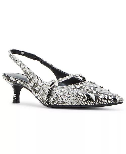 Madden Girl Krystall Rhinestone Pointed-Toe Slingback Kitten-Heel Pumps Size 11
