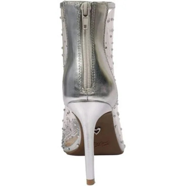 Thalia Sodi Rubii Vinyl Booties Silver Clear Size 8.5