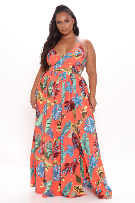 Fashion Nova Kenzie Halter Maxi Dress Size 1X