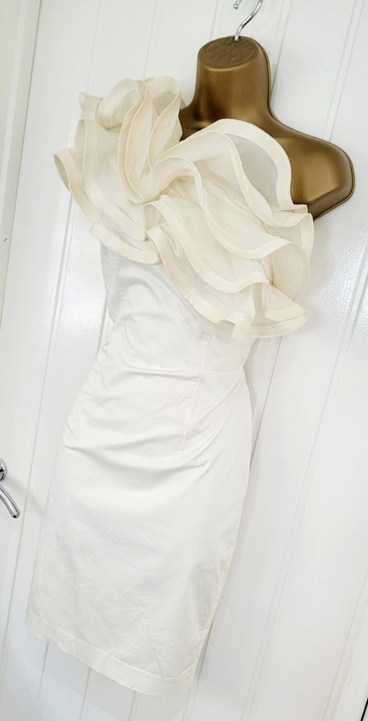 Ted Baker One Shoulder Ruffle Dress Size 2