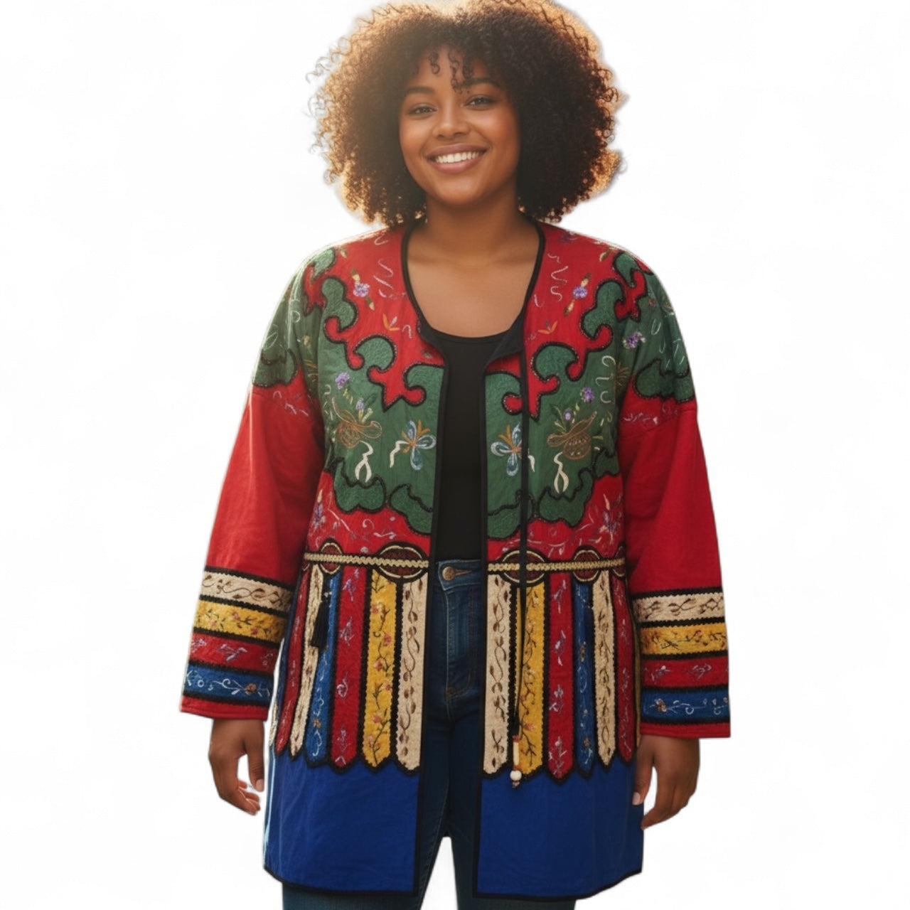 JA Resorts Slik Quilted Embroidered Jacket Size Large