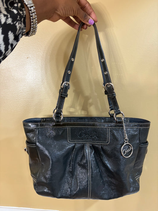 Coach Tote Dark Green Handbag Purse (Interior Wear)