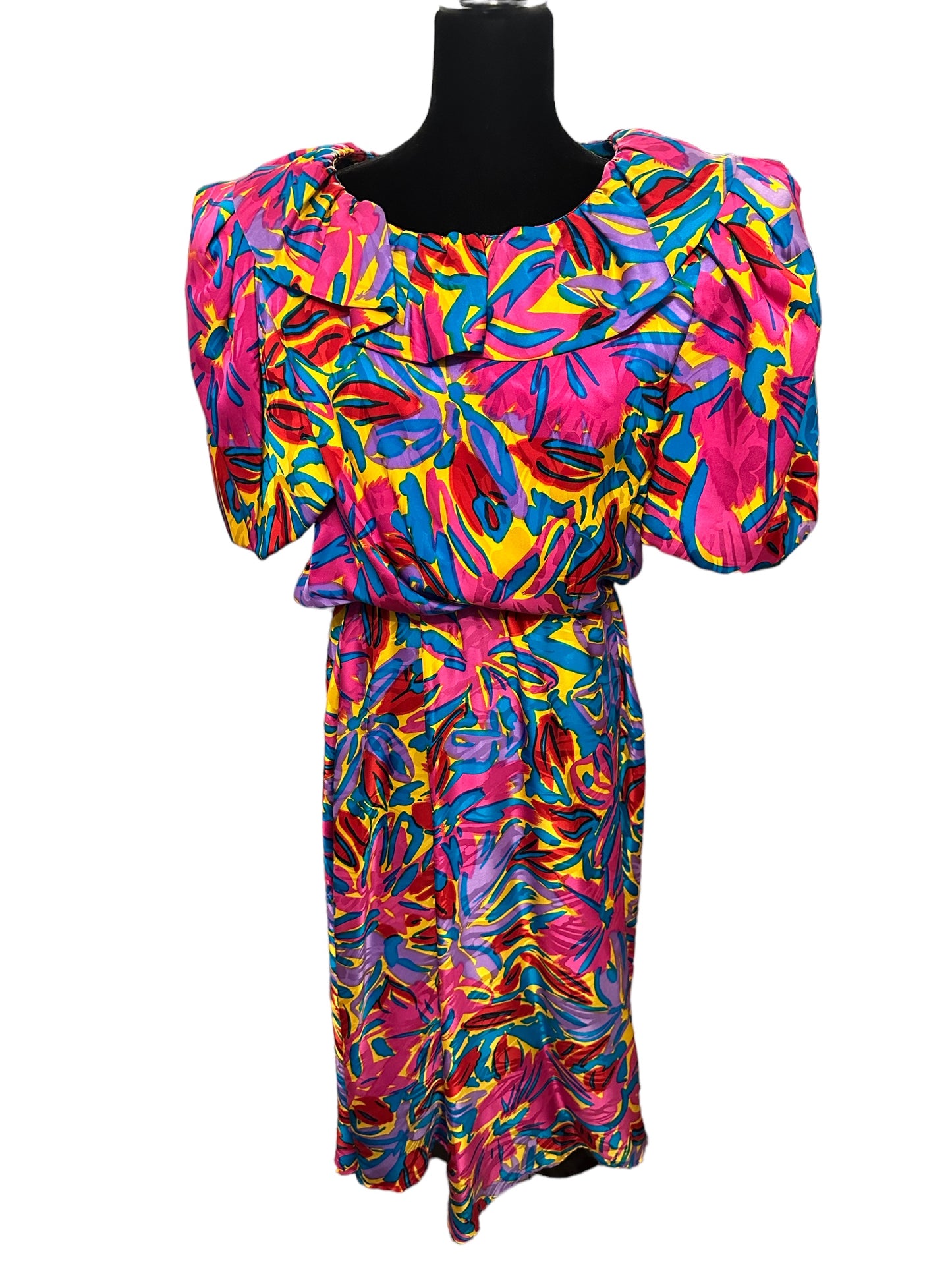 Flora Kung Colorful Silk Dress Size 14