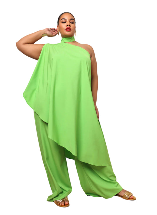 NWT Rebdolls Halter Asymmetrical Green Top Size 2X