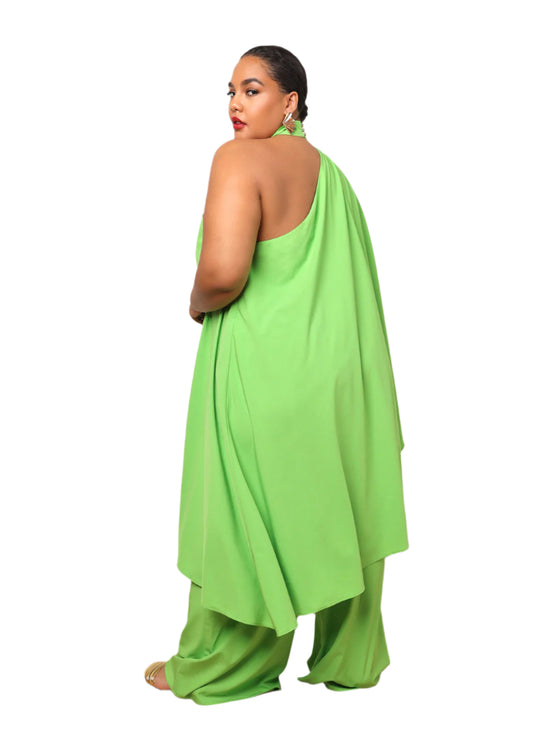 NWT Rebdolls Halter Asymmetrical Green Top Size 2X