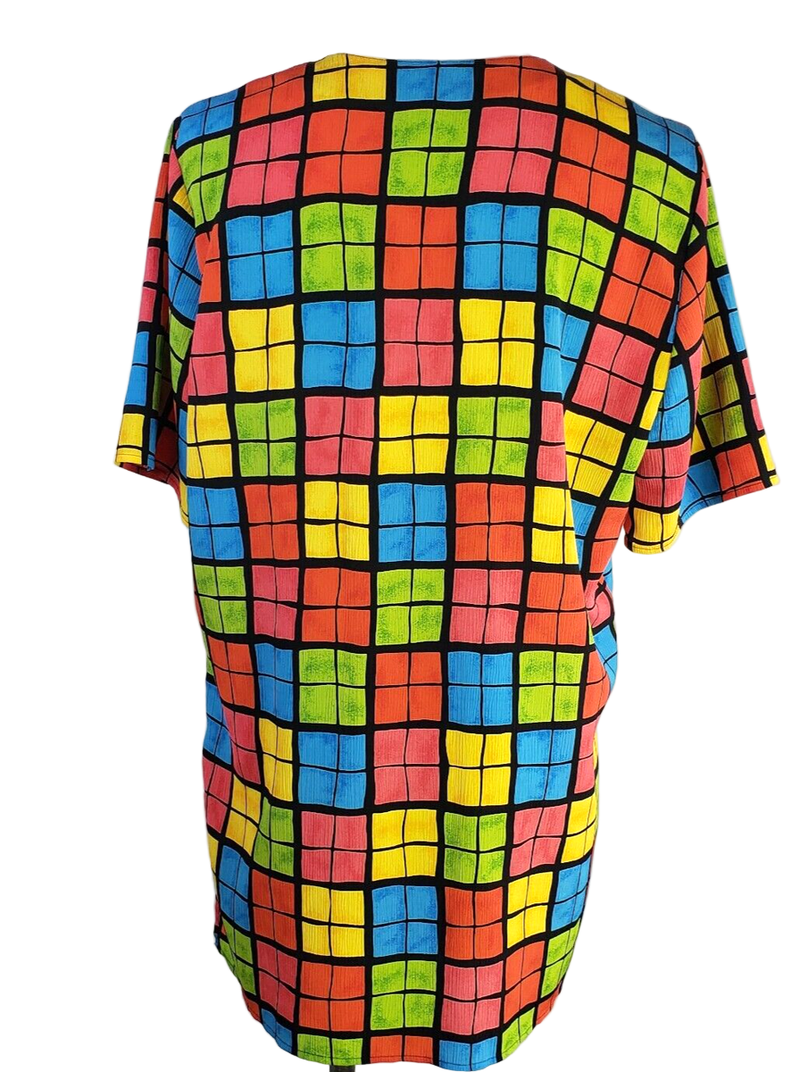 Christie & Jill Colorful Print Blouse Size XLarge