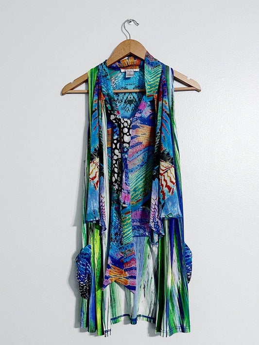 Elysee 26 NY Colorful Vest Size Large