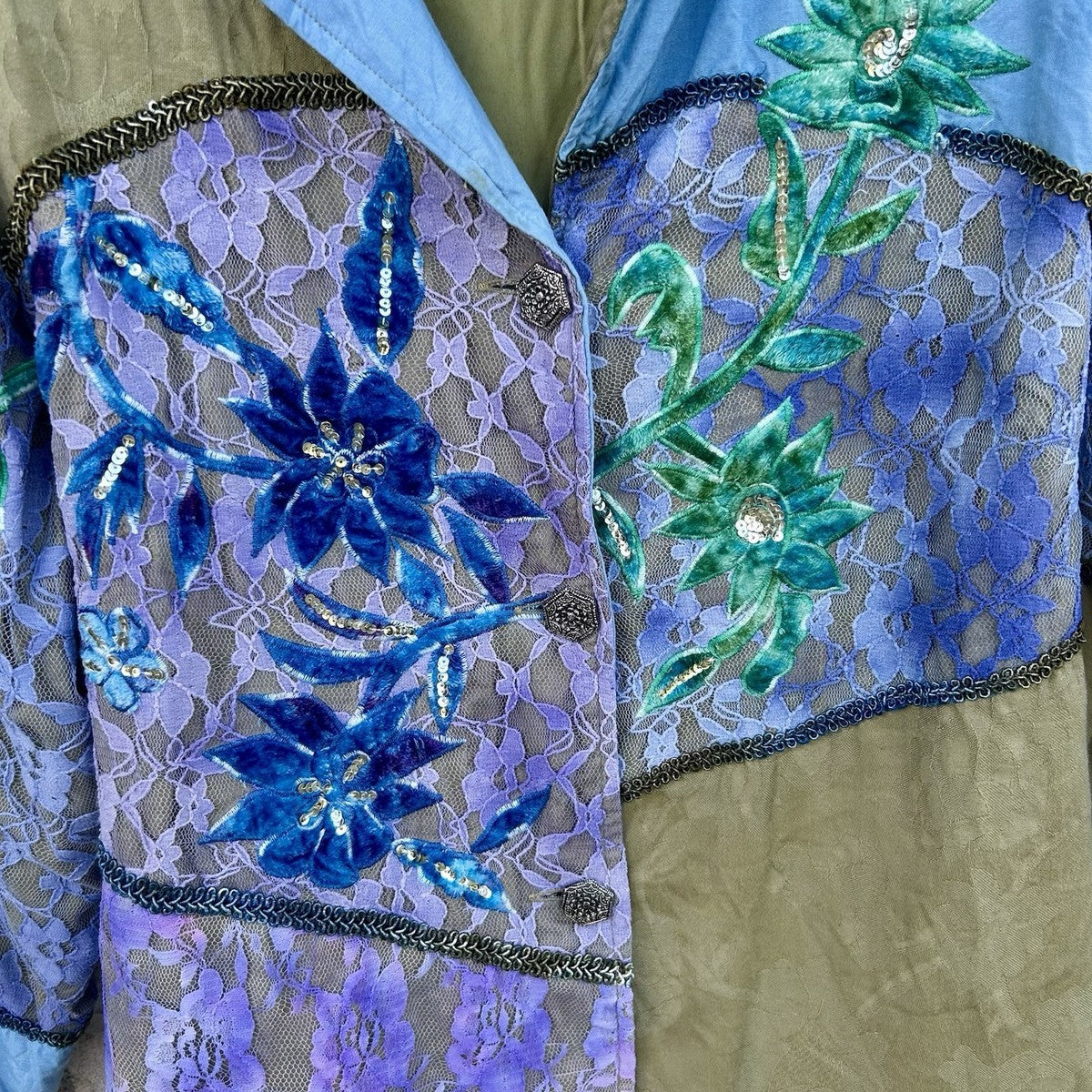 Indigo Moon Blue Olive Jacket Size Medium