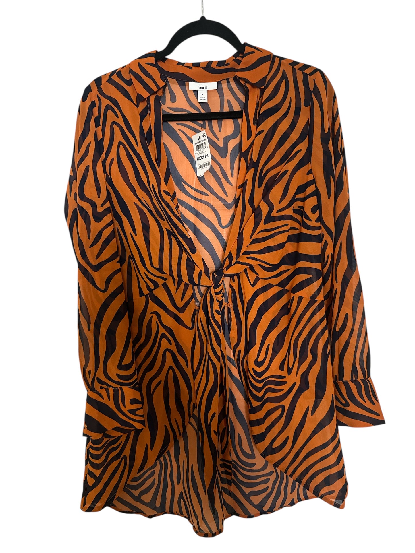 BarIII Animal Print Blouse Size Medium