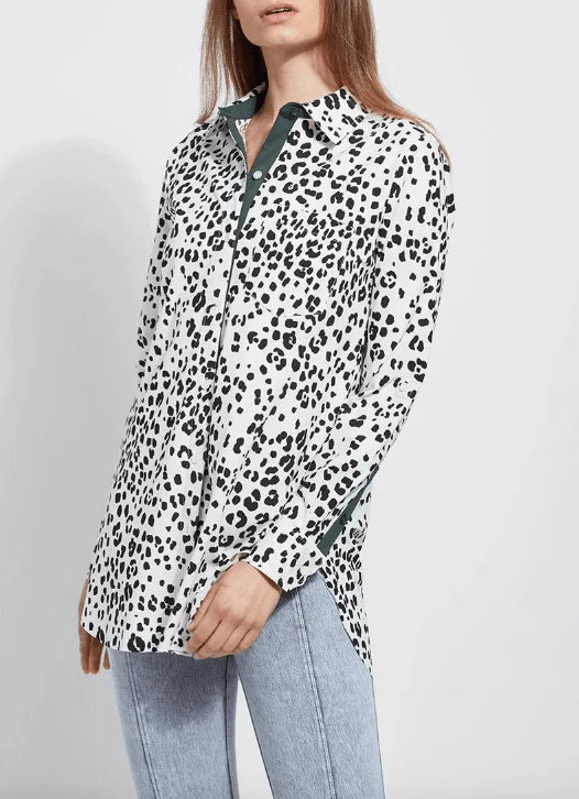 Lysse Schiffer Printed Button-Down Shirt Size Large