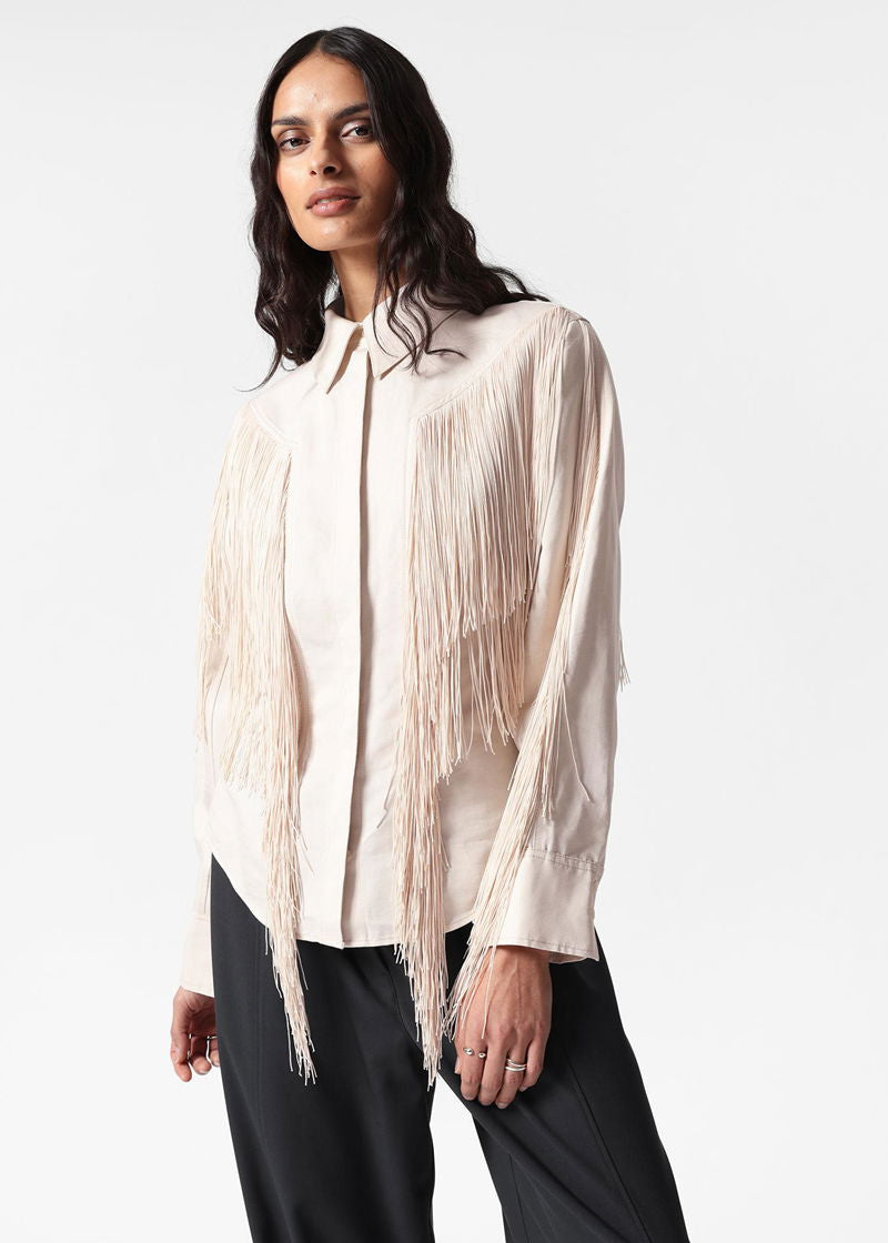 & Other Stories Fringe Blouse Size Small