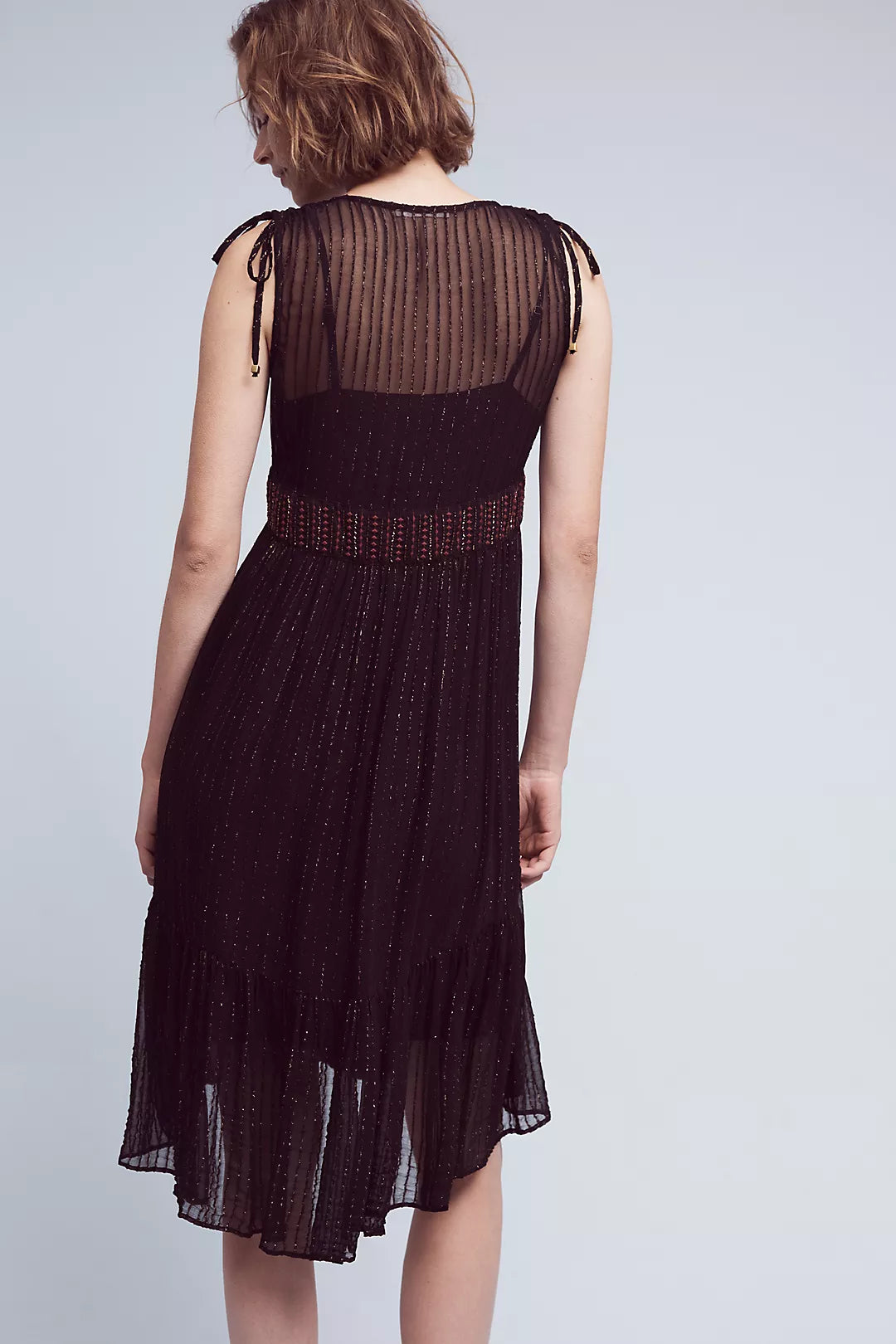 Anthropologie Floreat Annecy Sheer Midi Dress Size 14 (Missing Slip)