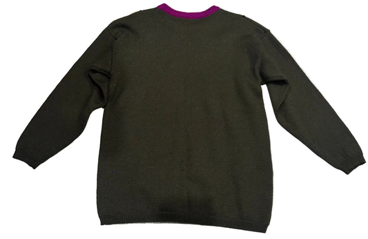 NWT Spree International Olive Colorful Tassels Sweater Size Medium