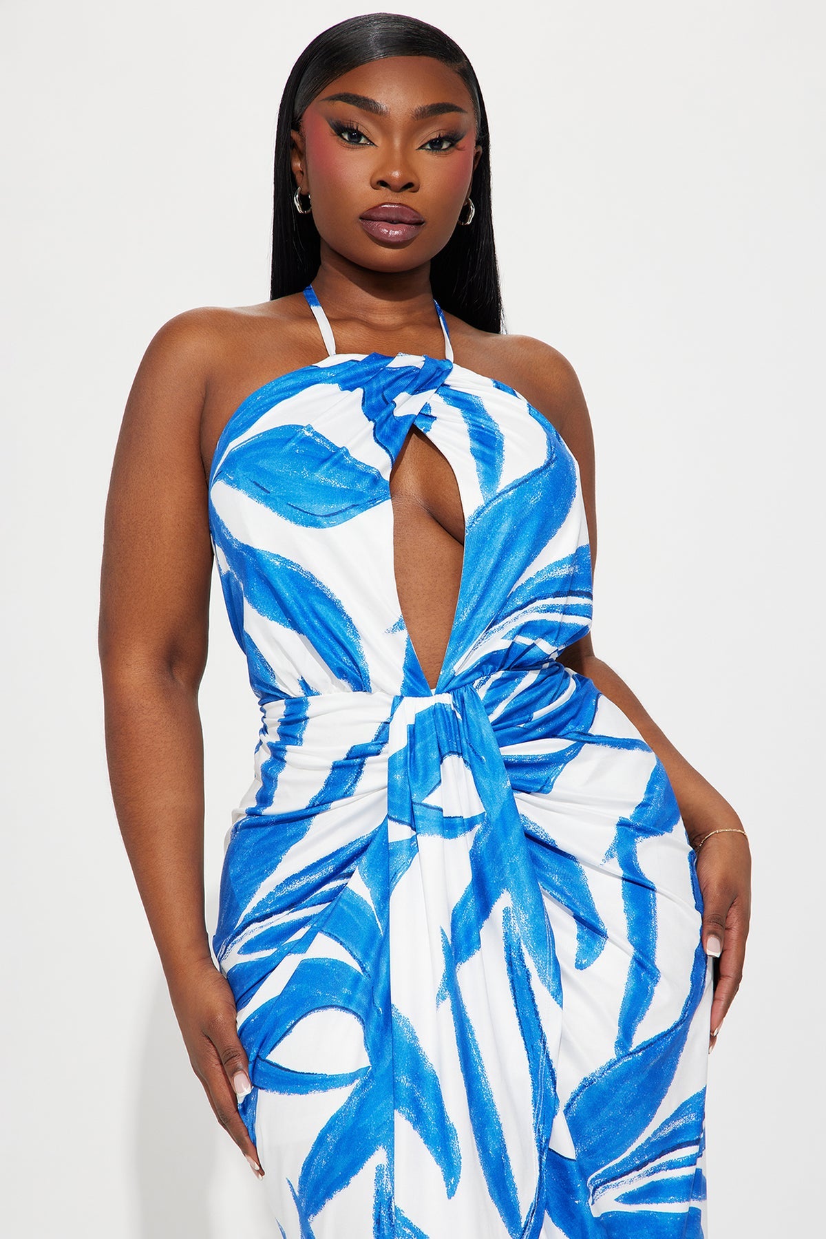Fashion Nova Dress Blue White Size 3X