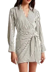 Essue Black White Striped Dress Size Small