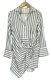 Essue Black White Striped Dress Size Small