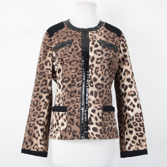 Chicos Animal Print Jacket Blazer Size 1 (US Small)