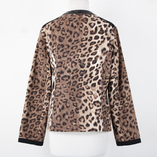 Chicos Animal Print Jacket Blazer Size 1 (US Small)