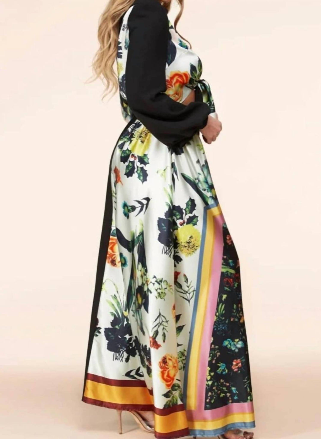 Latisse Black Floral Dress Size Large